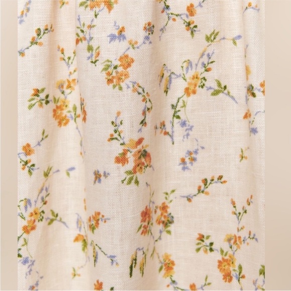 NWOT Reformation Cream Floral Linen Dress Size 4 - Picture 5 of 6